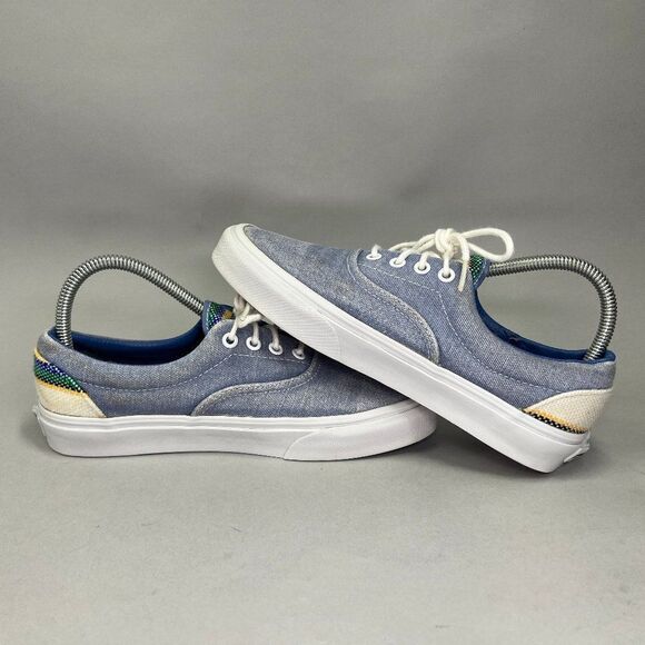 Vans Shoes Women’s Size 7.5 Salt Washed Blue Low Retro Lace Up Skate Sneakers - Picture 7 of 10